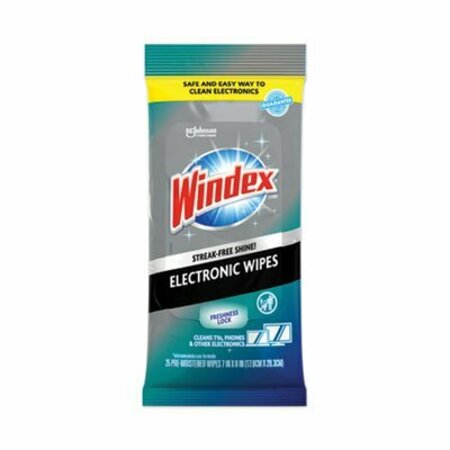 SC JOHNSON Windex, Electronics Cleaner, 25 Wipes 319248EA